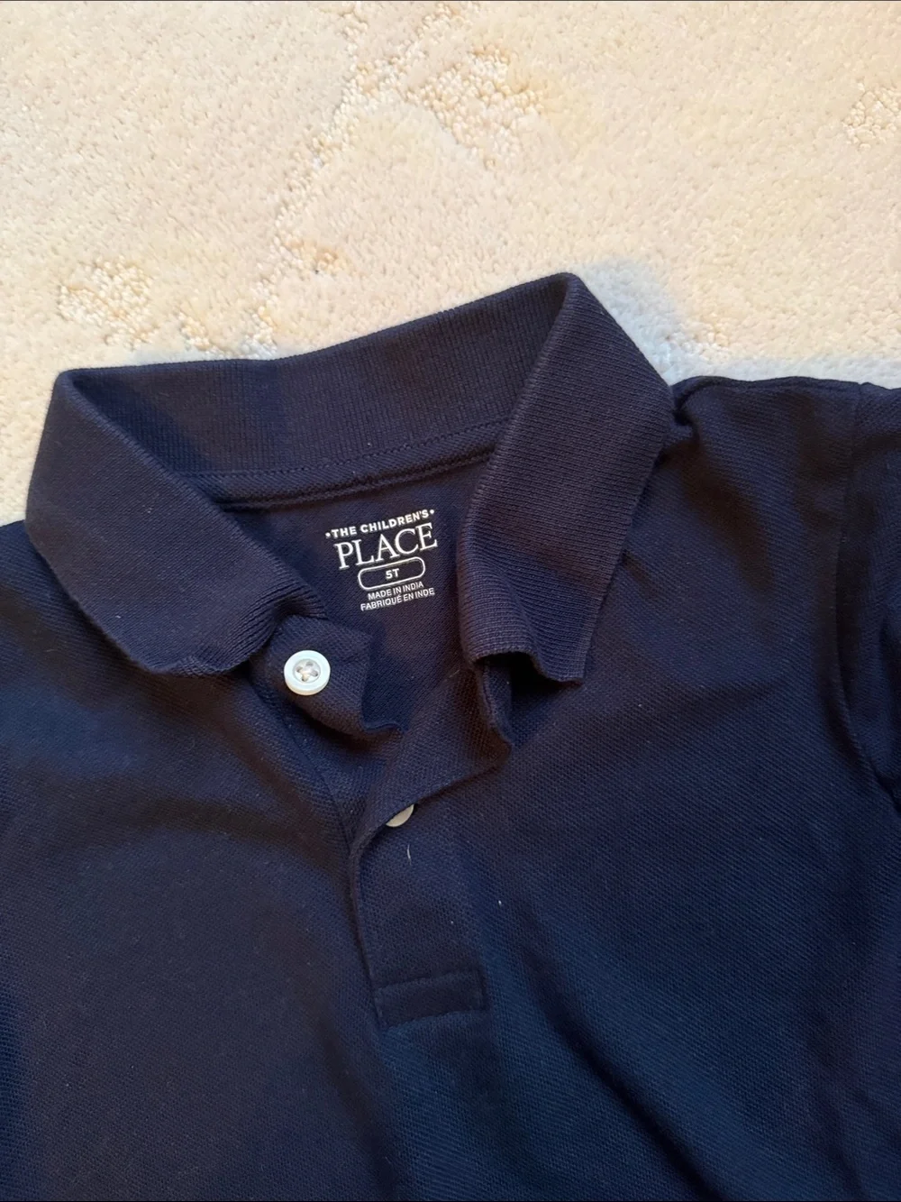 5T NWOT The Children's Place Boys Navy Polo Shirt w/2 buttons